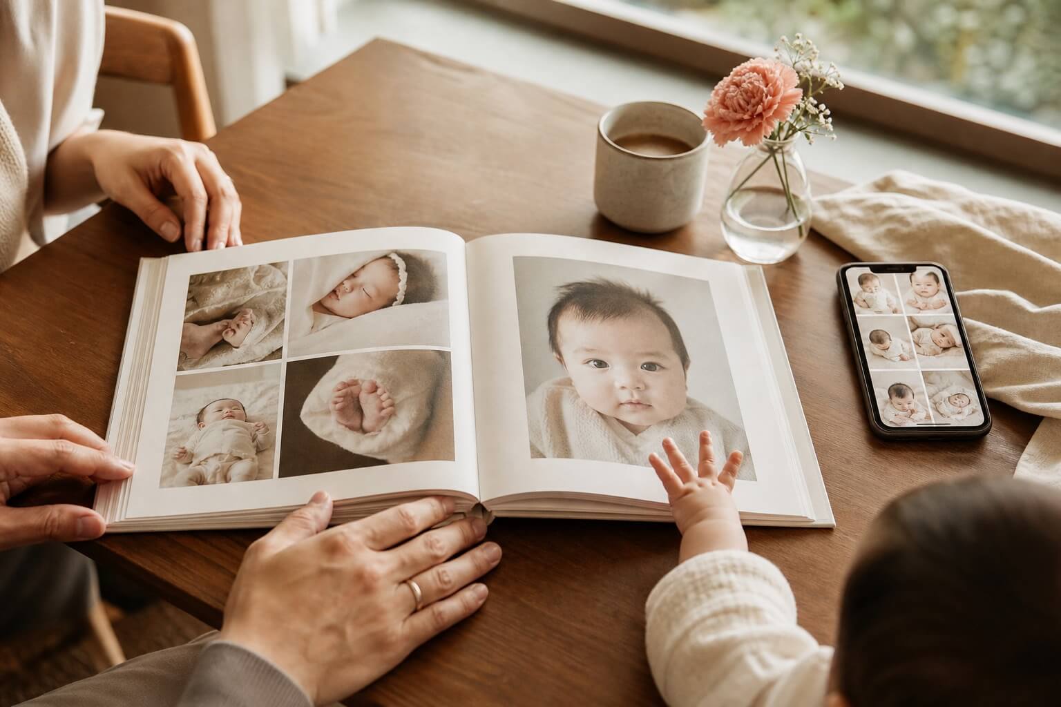 スマホ写真で作るおしゃれなベビーアルバム｜月齢別に残す写真とレイアウトのコツ